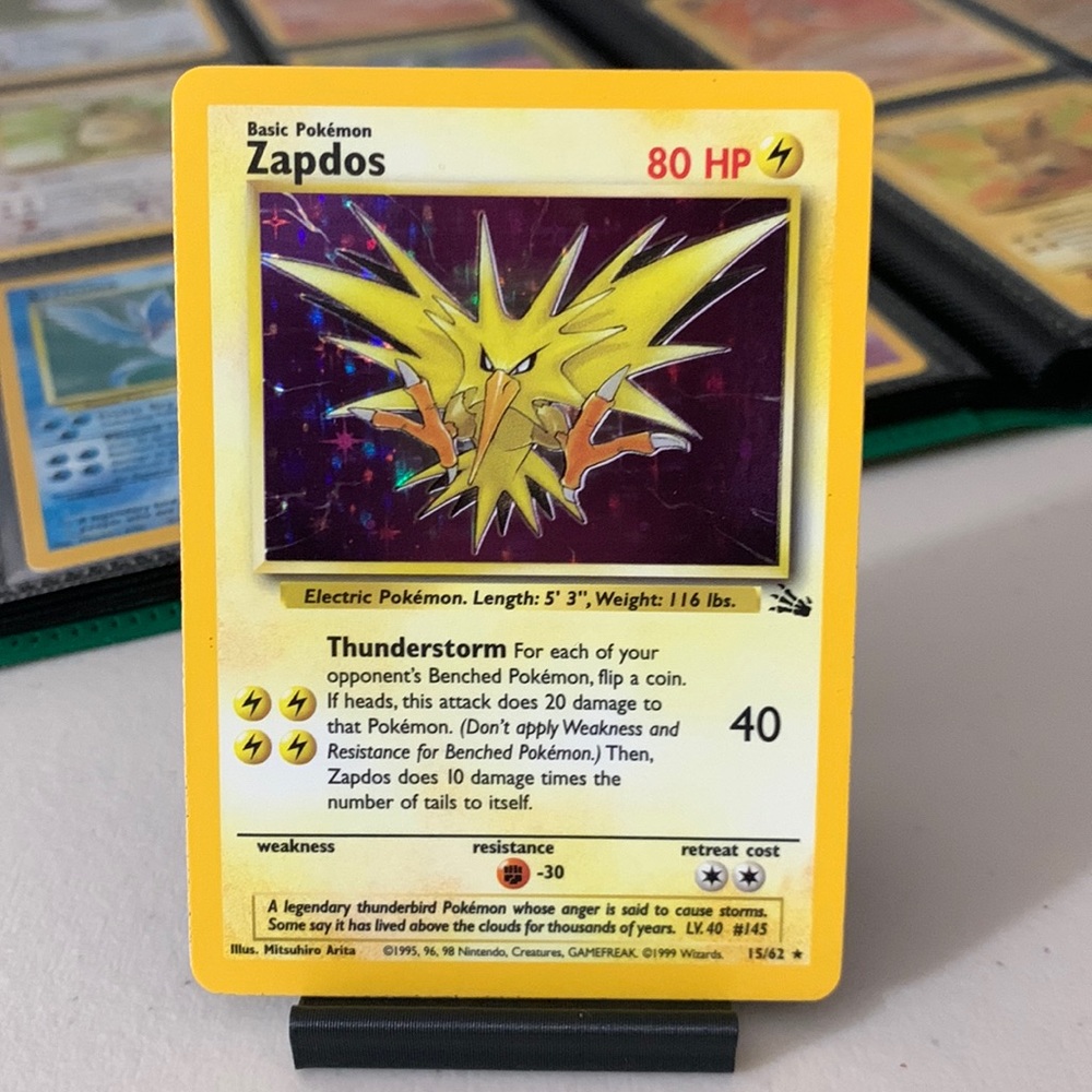 Zapdos 1999 Holo 15/62 Pokemon Card Base Set Rare #15